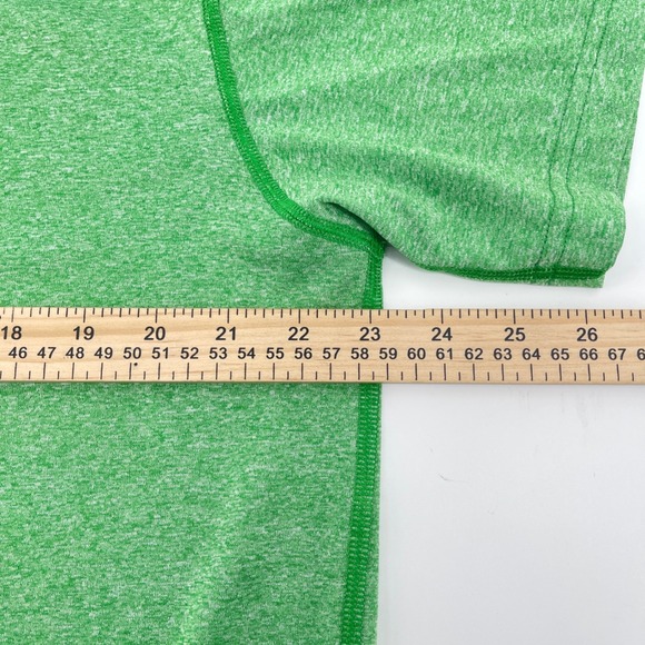 Adidas T-Shirt Men XL Green Heathered Polyester Climalite Logo Short Sleeve - Picture 6 of 8